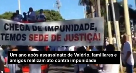 Familiares de Valério e Davi Sebba fazem ato contra a impunidade