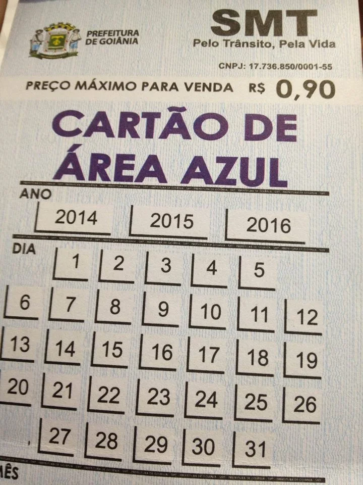 CARTÃO ÁREA AZUL