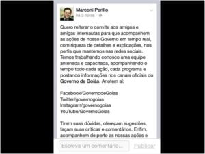 Marconi Perillo post redes sociais