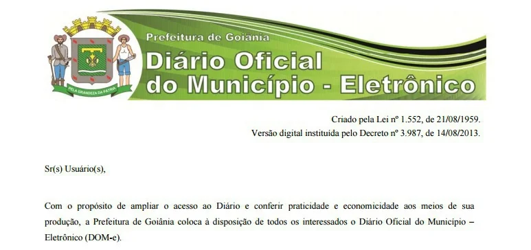 Diário Oficial de Goiânia