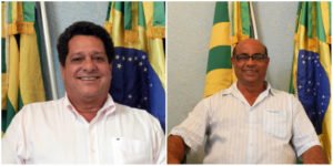 O prefeito de Iaciara, Aguinaldo Gomes Ramos, e secretário Municipal de Saúde, Gilson Fernandes de Souza