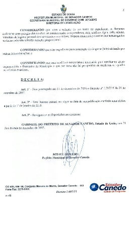 decreto senador canedo dois