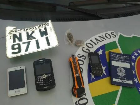 material encontrado com ladrao de moto