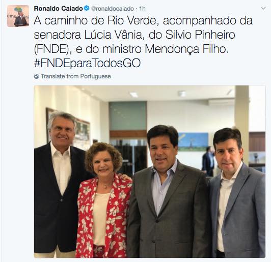 Ronaldo Caiado e Lúcia Vânia juntos em base forte do PMDB e de Daniel Vilela