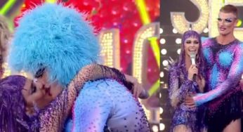 Rodrigo Hilbert se veste de ‘drag queen’ e beija Fernanda Lima