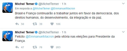 temer parabeniza vitoria de pres da franca