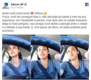 debora nascimento leva bronca do detran