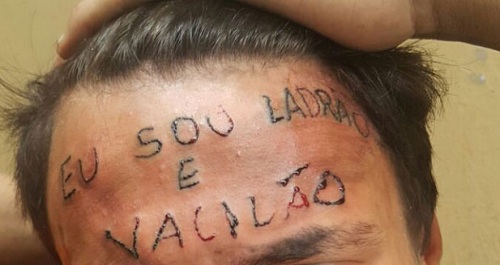 tatuagem no rosto de suposto ladrao