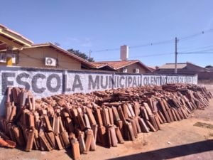 obra em escola de aparecida apos explosao