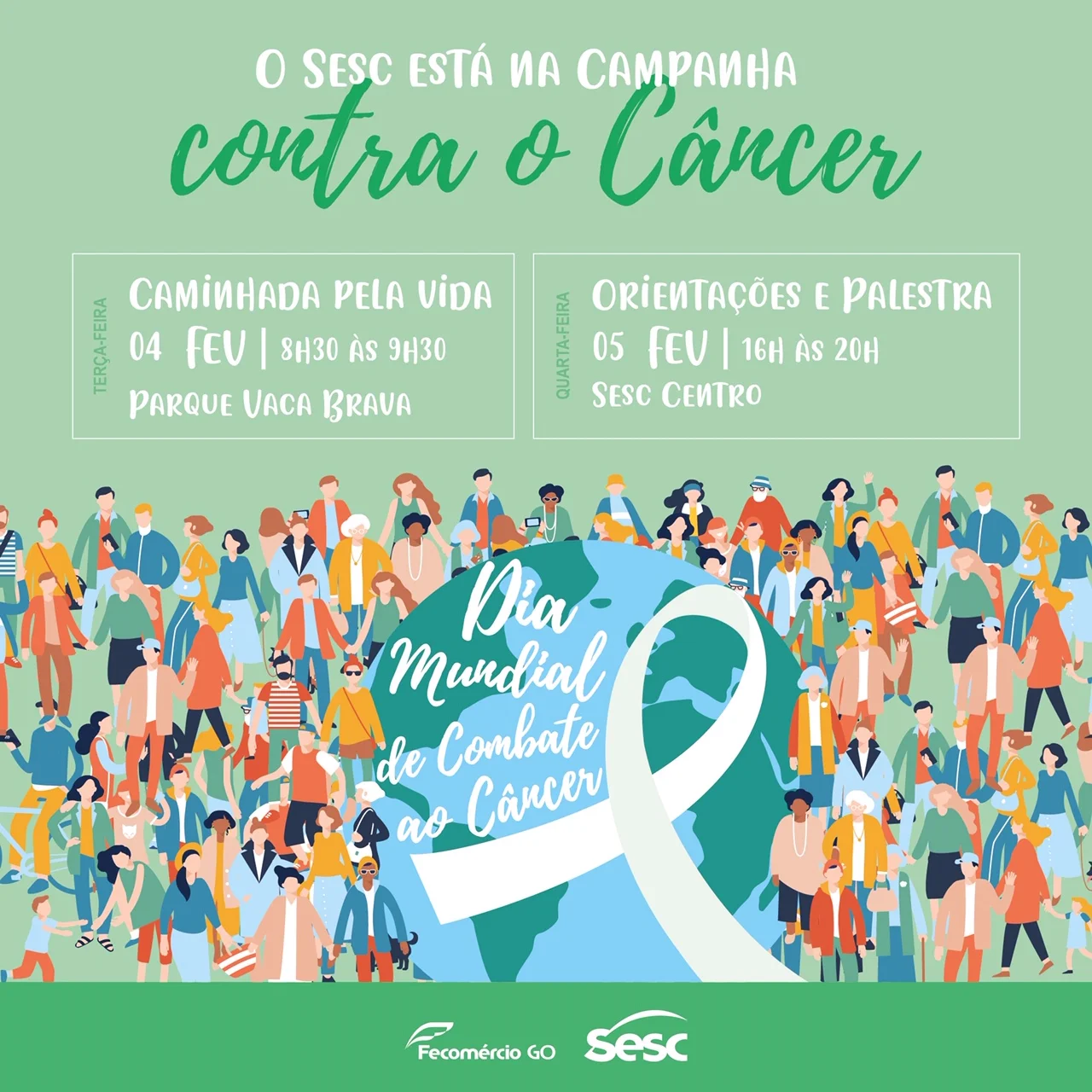 Sesc realiza caminhada em campanha de combate ao câncer