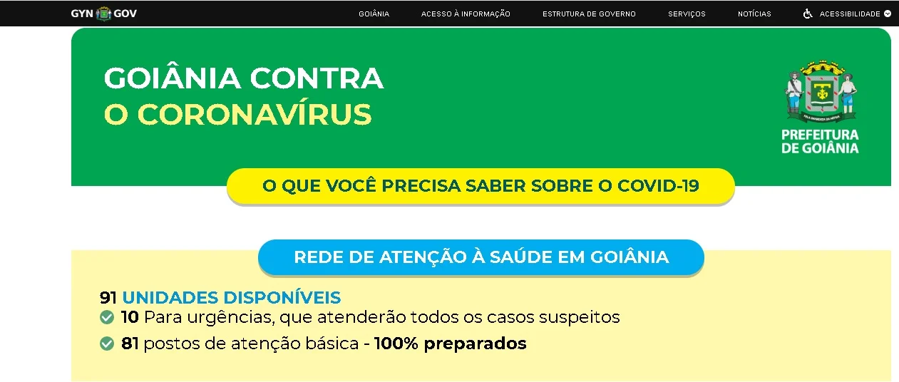 Prefeitura dá orientações sobre coronavírus em página na internet