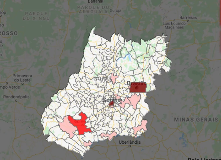 Mapa da UFG mostra avanço do novo coronavírus em Goiás