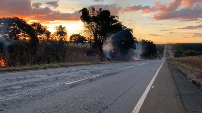 Fazendeiro é preso por atear fogo em vegetação às margens da BR-153, em Anápolis