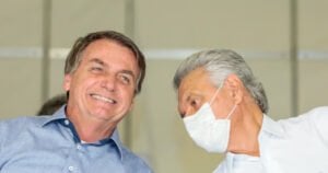 Bolsonaro e Caiado reconciliaram em Águas Lindas (foto divulgação)