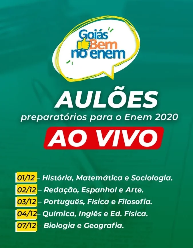 Governo promove aulões preparatórios para o Enem 2020