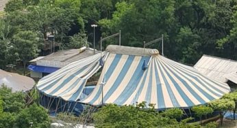 Temporal danifica estrutura de circo em Goiânia