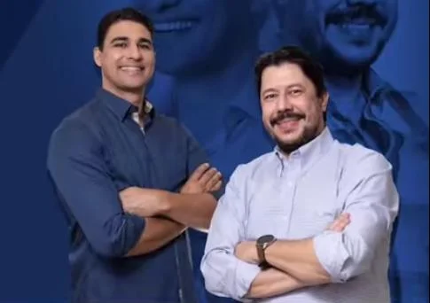 Vice-prefeito de Cachoeira Alta, Eduardo Correa de Almeida, e prefeito, Rodrigo Miranda Mendonça, durante campanha eleitoral no ano de 2020.