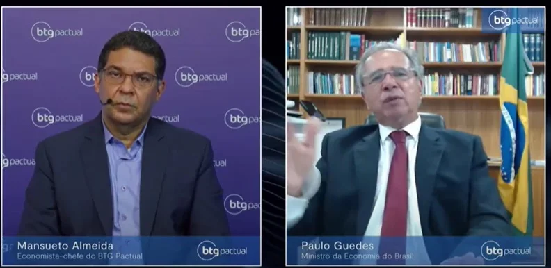 Em live com Mansueto, Paulo Guedes elogia programa de renda criado por Lula e o PT