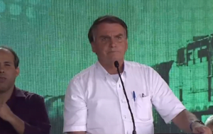 Presidente Jair Bolsonaro em inauguração de trecho da Ferrovia Norte-Sul