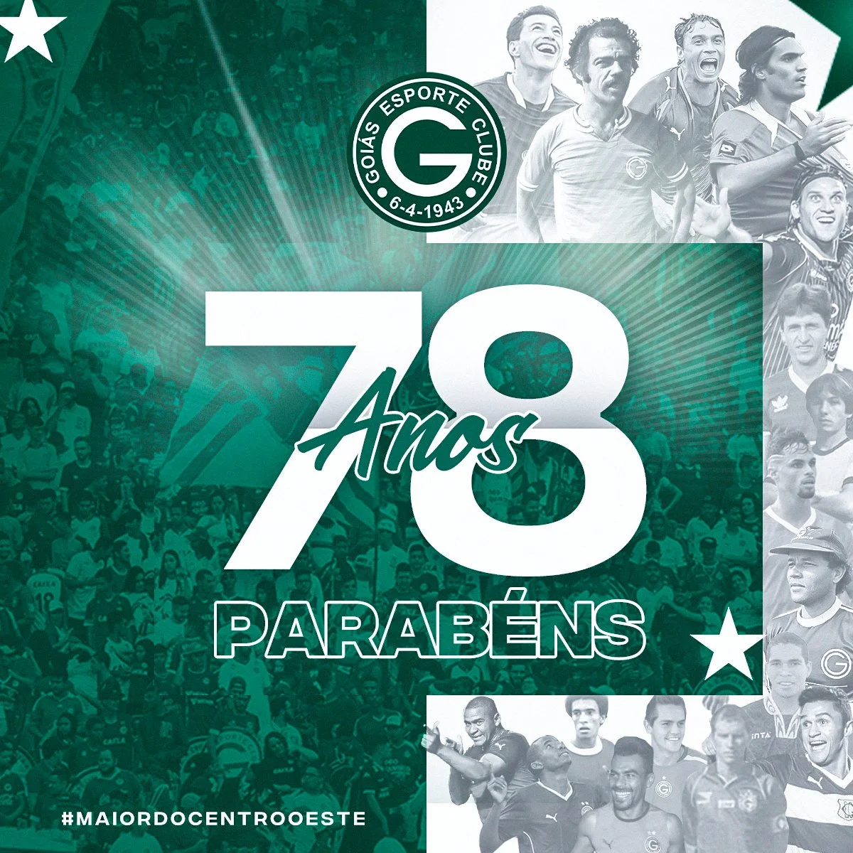 Goiás Esporte Clube festeja 78 anos e publica mensagem para torcedores