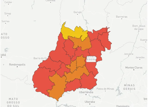 Com piora no Entorno Sul, Goiás tem 12 regiões em situação de calamidade pela covid-19