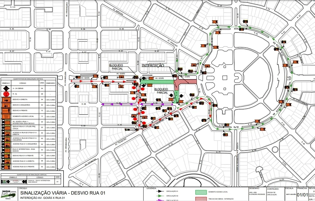 Trecho da Avenida Goiás será interditado nesta quinta-feira (17) para obras do BRT