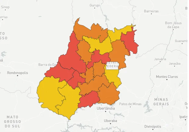 Cai número de regiões em situação de calamidade pela covid-19 em Goiás