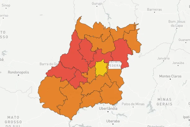 Pela segunda semana seguida, Goiás mantém seis regiões em calamidade pela covid-19