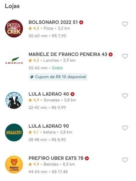 Invasão ao aplicativo iFood ataca Lula, Marielle, vacina e elogia Bolsonaro