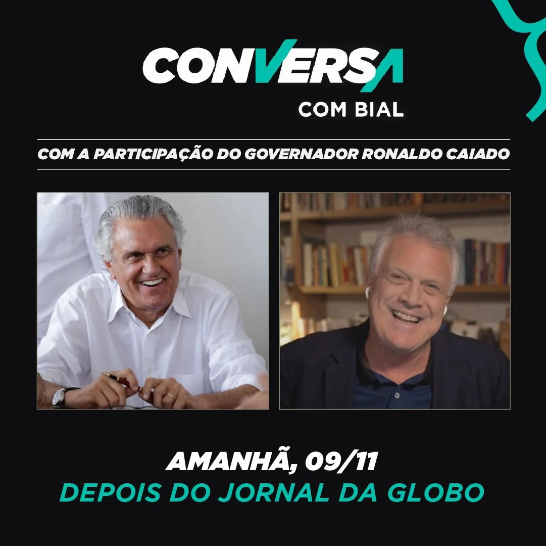 Caiado participa do Conversa com Bial nesta terça-feira (9)