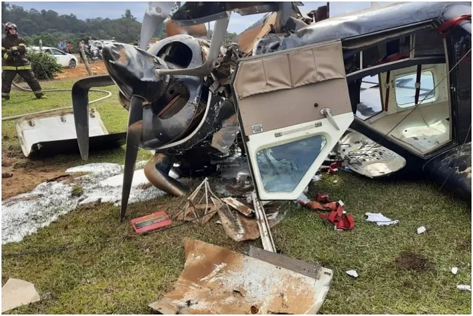 Avião com 9 pessoas cai em estrada de Boituva, no interior de São Paulo