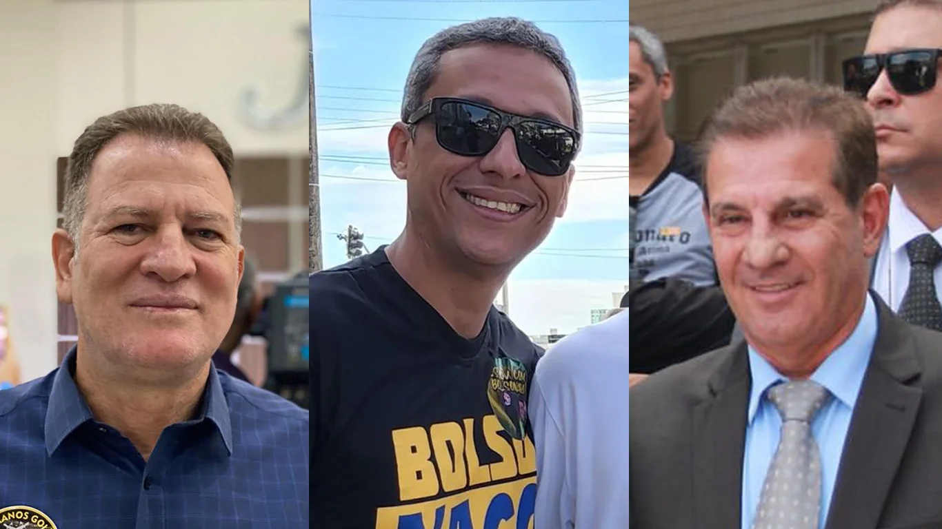 Adversários em 2020, Vanderlan, Gustavo Gayer e Major Araújo sobem unidos em palanque para Bolsonaro