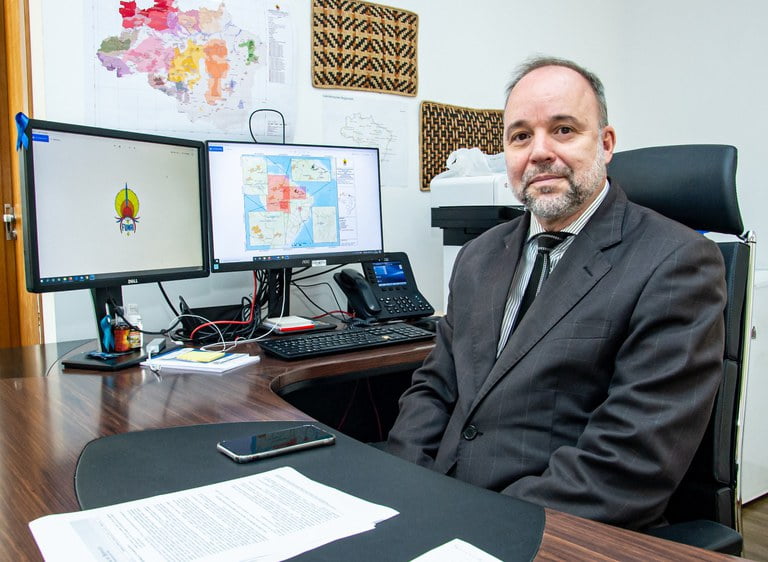 César Augusto Martinez, na Sede da fundação em Brasília (DF). Foto: Mário Vilela/Funai.