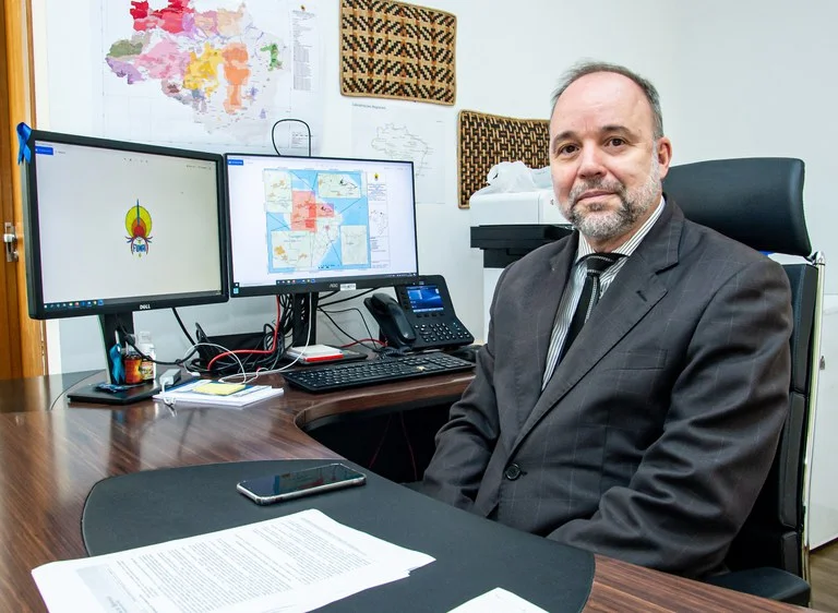 César Augusto Martinez, na Sede da fundação em Brasília (DF). Foto: Mário Vilela/Funai.