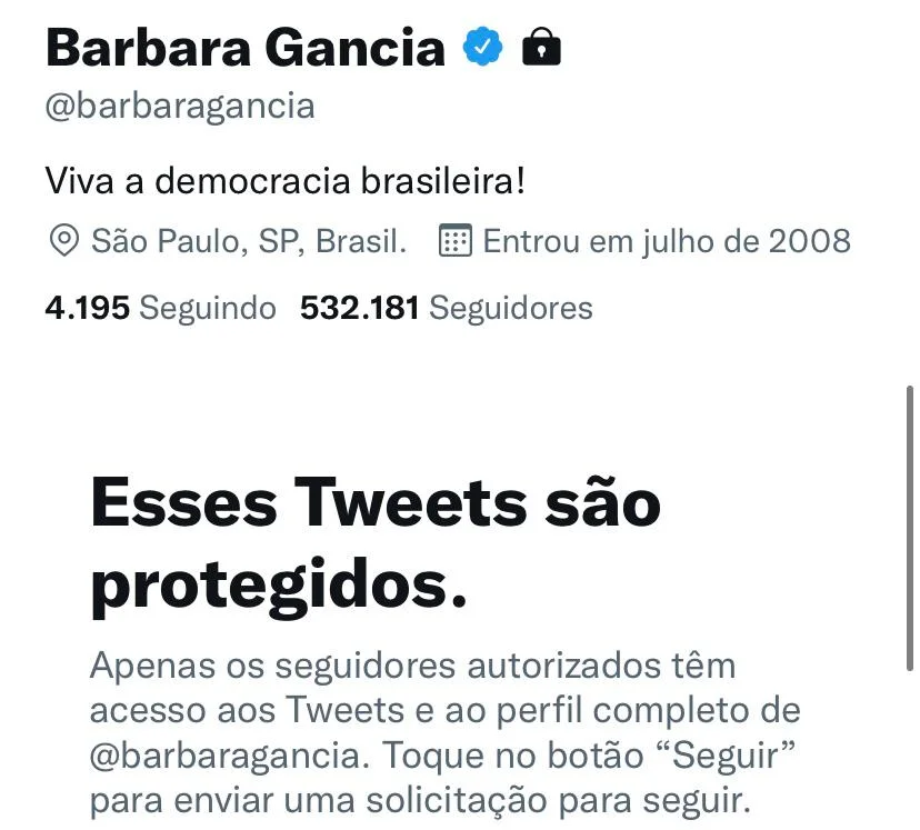 Twitter Barbara Gancia. Foto: Reprodução/Twitter