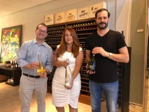 Felipe Prigol, Emília Almeida e Edegar Scortegagna estarão na semana especial da My Winery (Foto divulgação).