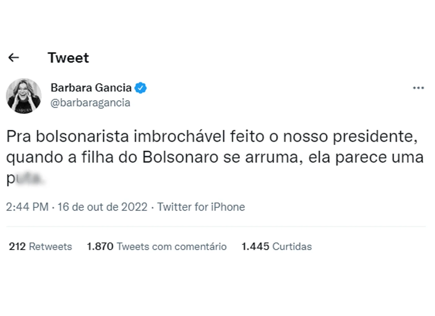 Na internet, jornalista ataca filha de Jair Bolsonaro e gera revolta entre apoiadores do presidente