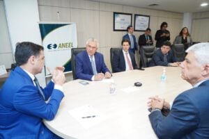 Reunião entre governador Ronaldo Caiado e representantes da Aneel. Foto: Hegon Côrrea