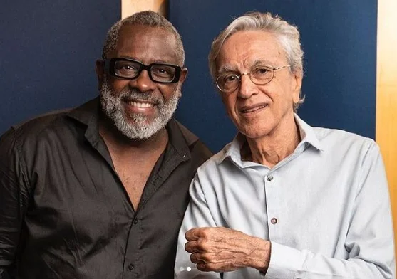 Caetano Veloso e Kleber Lucas. Foto: Reprodução/Instagram