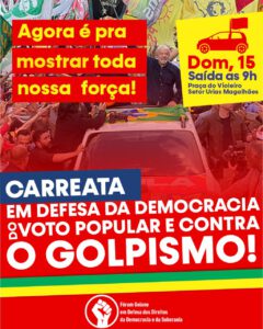 carreata contra o golpismo. Foto: Divulgação