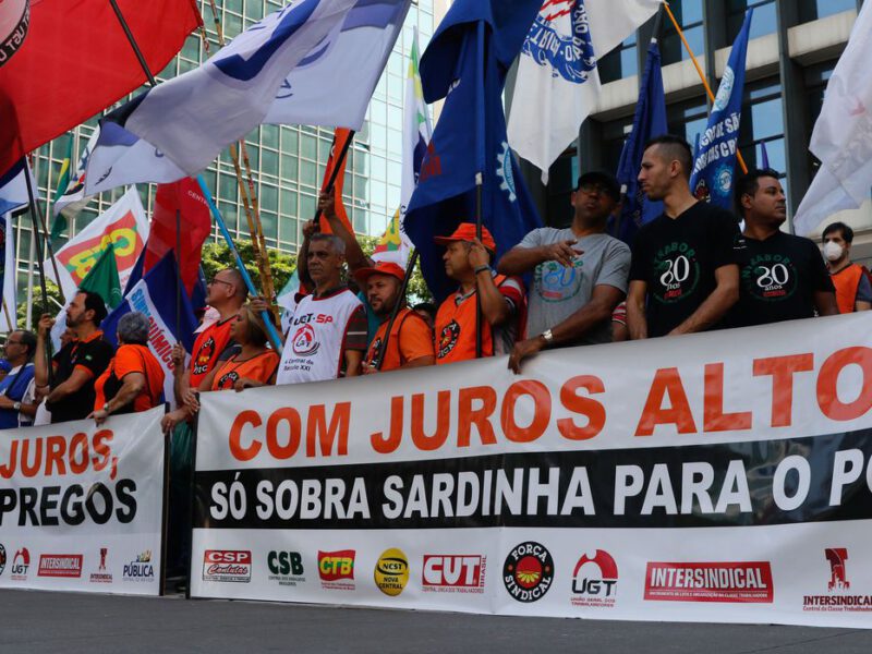 Centrais Sindicais contra taxa Selic. Foto: Fernando Frazão/Agência Brasil