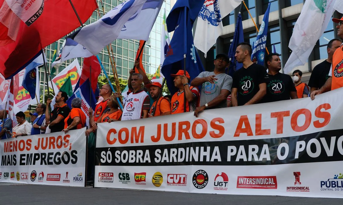 Centrais Sindicais contra taxa Selic. Foto: Fernando Frazão/Agência Brasil