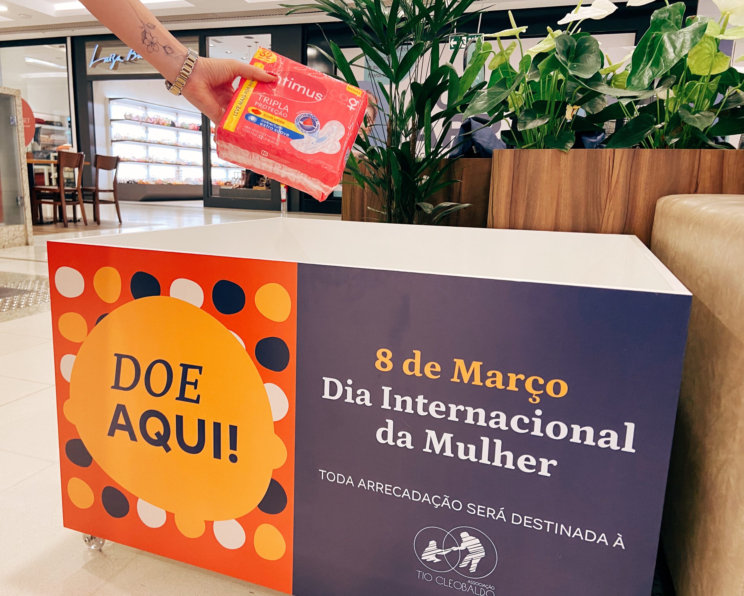 Absorva essa Ideia: Goiânia Shopping arrecada absorventes durante Mês das Mulheres (Foto divulgação)