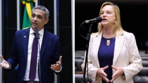 Gustavo Gayer e Magda Mofatto. Foto: Reprodução/ Câmara dos Deputados