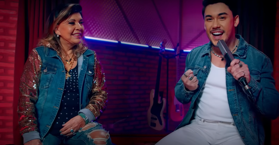 Roberta Miranda e Hugo Vitti, no clipe da releitura da música 'A Majestade, O Sabiá' (Foto Youtube / divulgação).