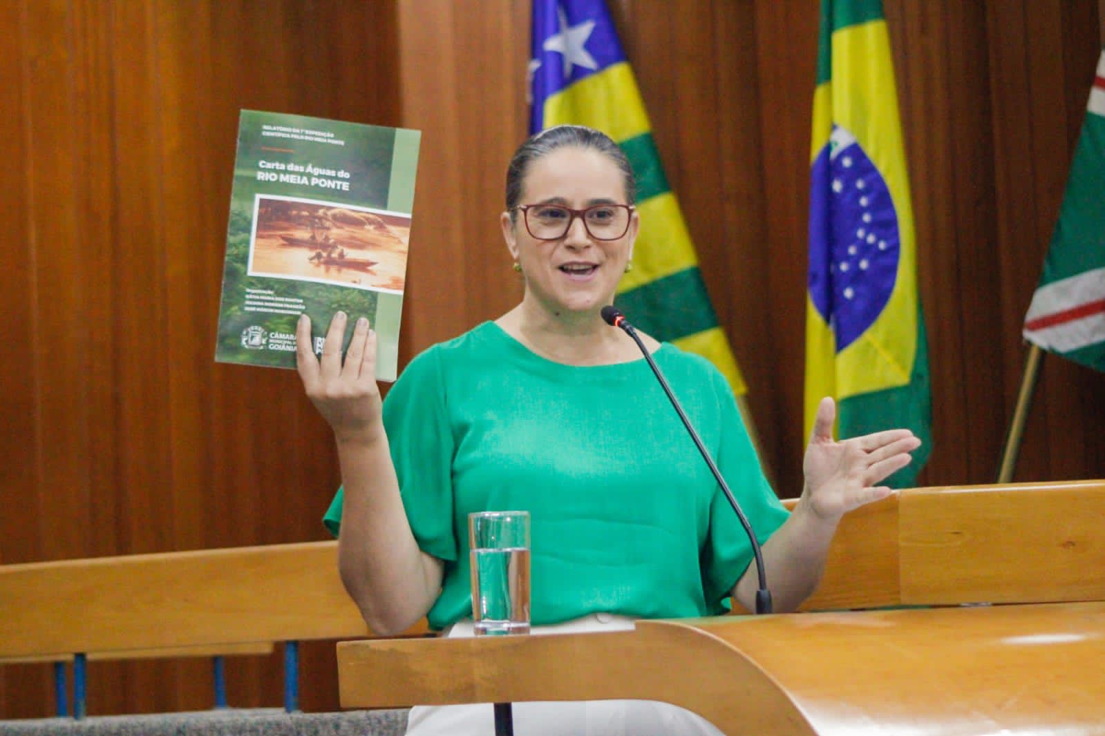 Kátia Maria apresenta Carta das Águas do Meia Ponte. Foto: Divulgação