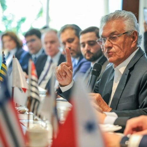 Ronaldo Caiado se reúne com governadores e Arthur Lira, em Brasília. Foto: Lucas Diener