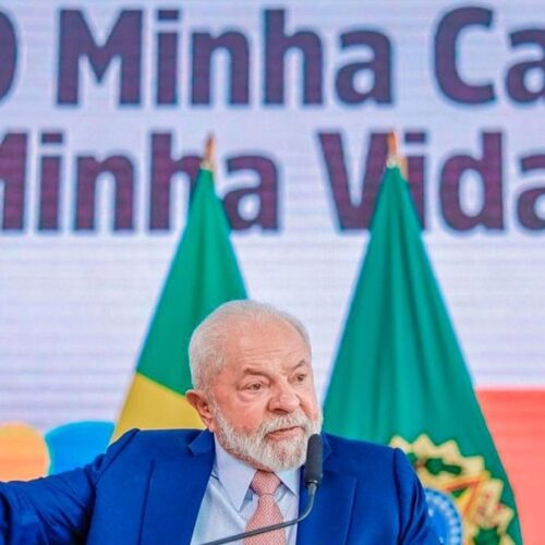 Lula na cerimônia que sanciona o Minha Casa, Minha Vida. Foto: Ricardo Stuckert/PR