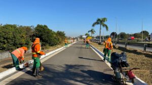 Limpeza Rodovia dos Romeiros. Foto: Luciano Magalhães/Comurg