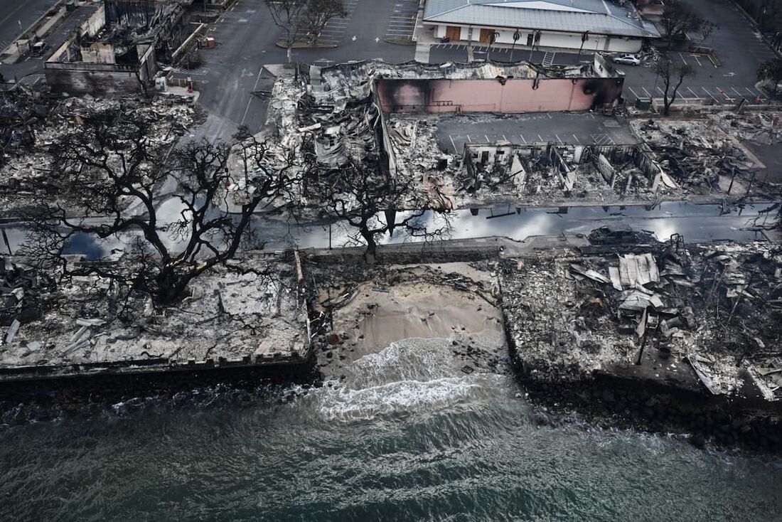 Incêndio no Havaí atingiu mais de 86% dos edifícios (Foto Patrick T. Fallon / AFP).